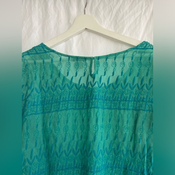 Lucky Brand Boho Semisheer Long sleeve blouse Size Medium - Picture 10 of 11